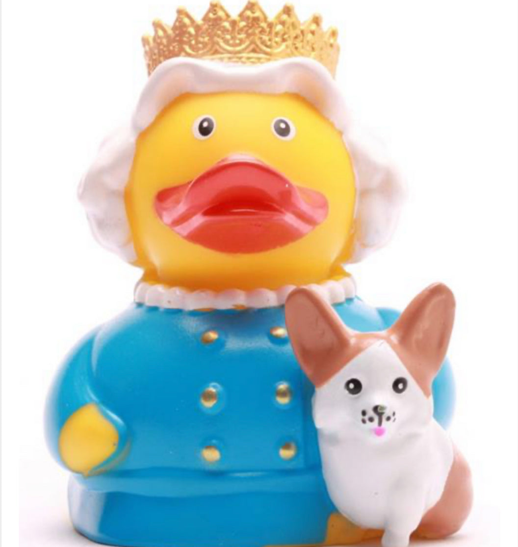 Queen with Corgi Rubber Duck