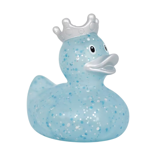 GLITTER DUCK WITH CROWN, BLUE
