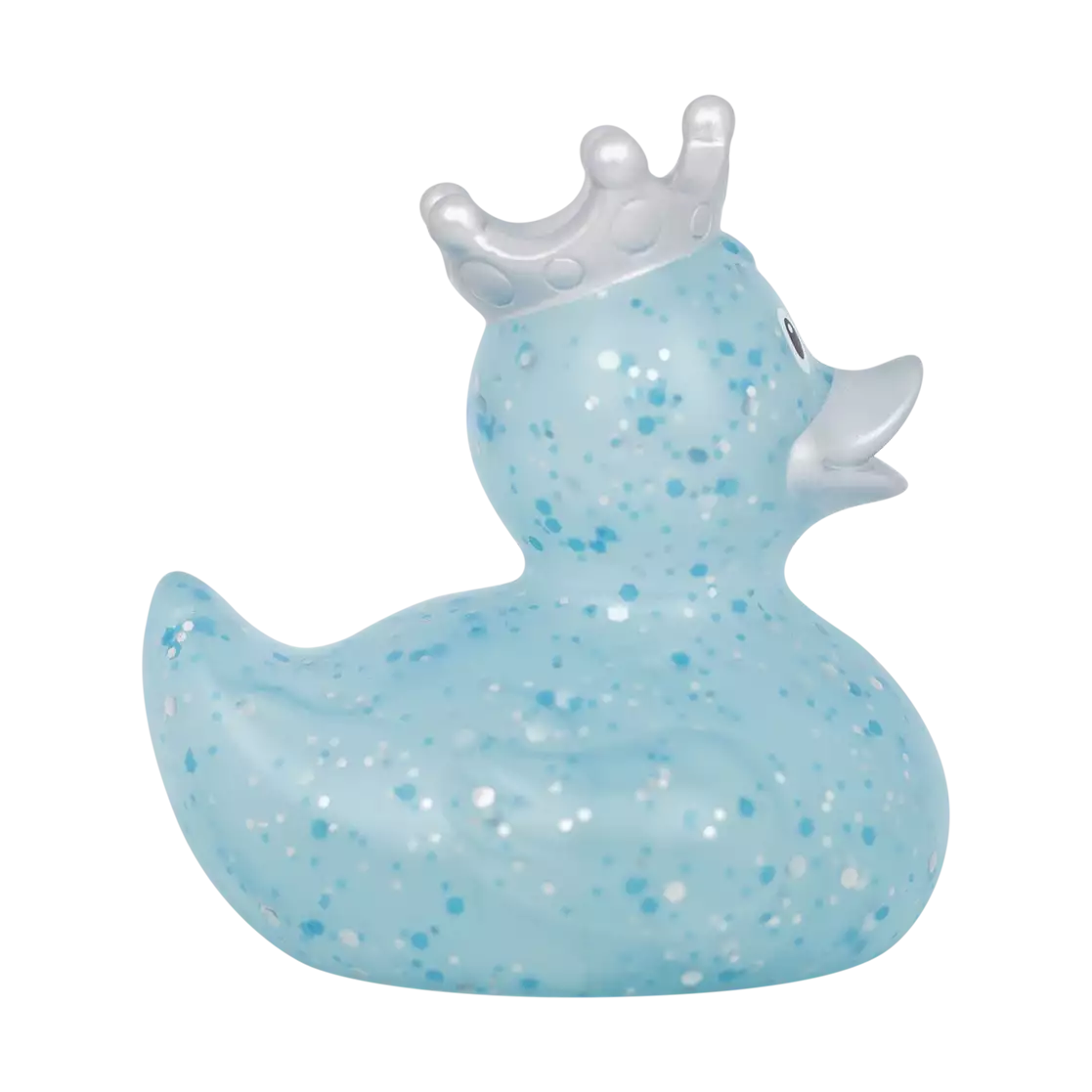 GLITTER DUCK WITH CROWN, BLUE