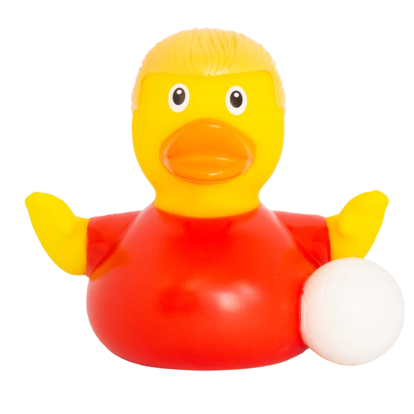 Football Star Rubber Duck, Red