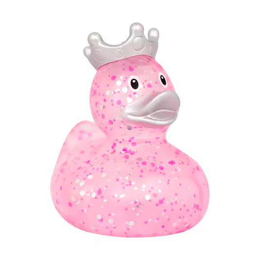Glitter Duck with crown, Pink
