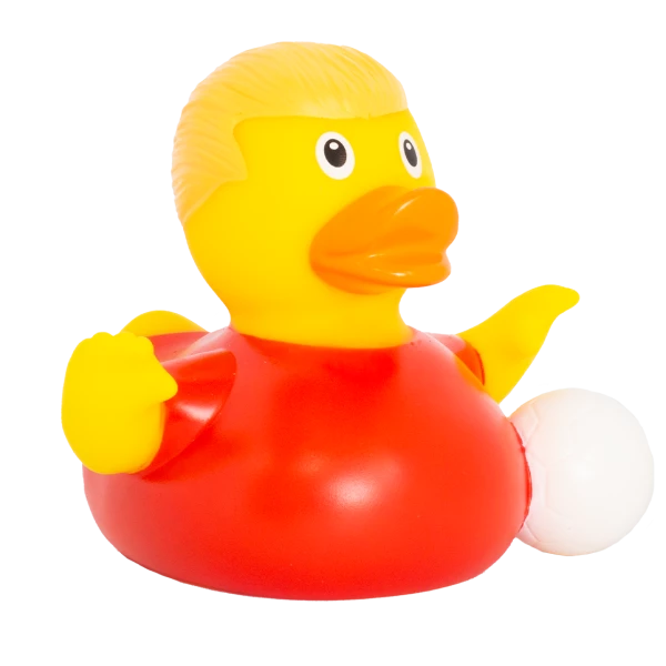 Football Star Rubber Duck, Red
