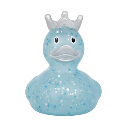 GLITTER DUCK WITH CROWN, BLUE