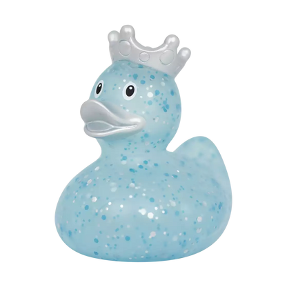 GLITTER DUCK WITH CROWN, BLUE