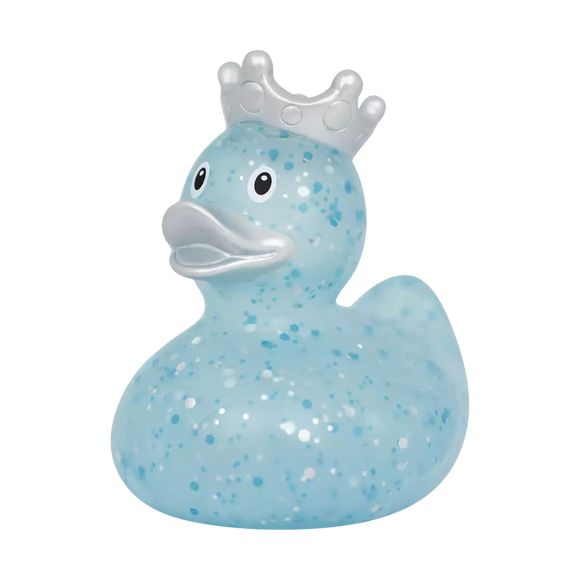 GLITTER DUCK WITH CROWN, BLUE