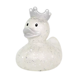 GLITTER DUCK WITH CROWN, SILVER