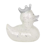 GLITTER DUCK WITH CROWN, SILVER