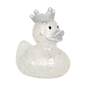 GLITTER DUCK WITH CROWN, SILVER