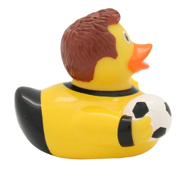 FOOTBALL PLAYER DUCK, YELLOW-BLACK - GoneQwackers Gift Store