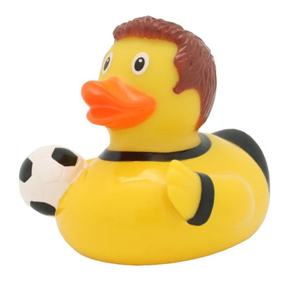 FOOTBALL PLAYER DUCK, YELLOW-BLACK - GoneQwackers Gift Store