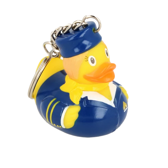 Stewardess Keyring Duck - GoneQwackers Rubber Duck Gift shop